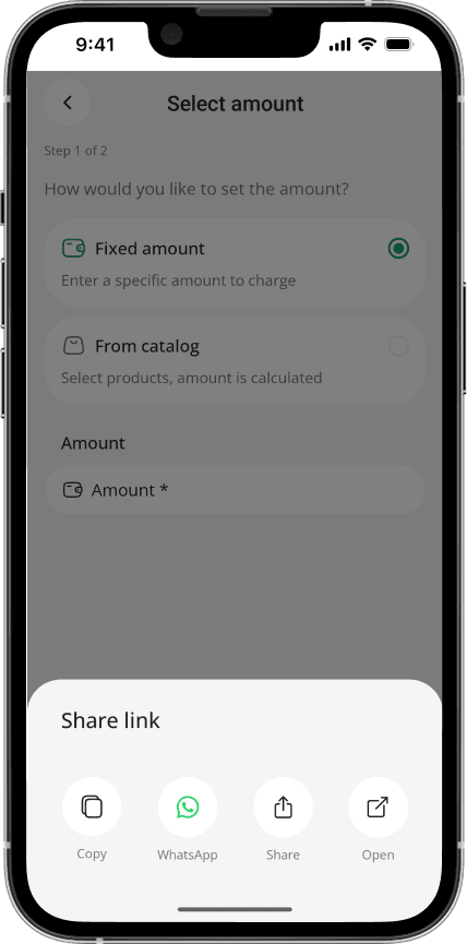 Share payment link